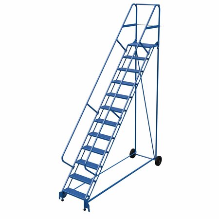 VESTIL 156 H Steel Roll A Fold Ladder, 50 deg., Perf, 12 Step, 12 Steps LAD-RAF-12-24-P-EZ